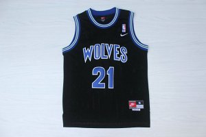 Maillot De Basket Minnesota Timberwolves Kevin Garnett 21 Up-And-Coming star Engrener Noir et Bleu Words